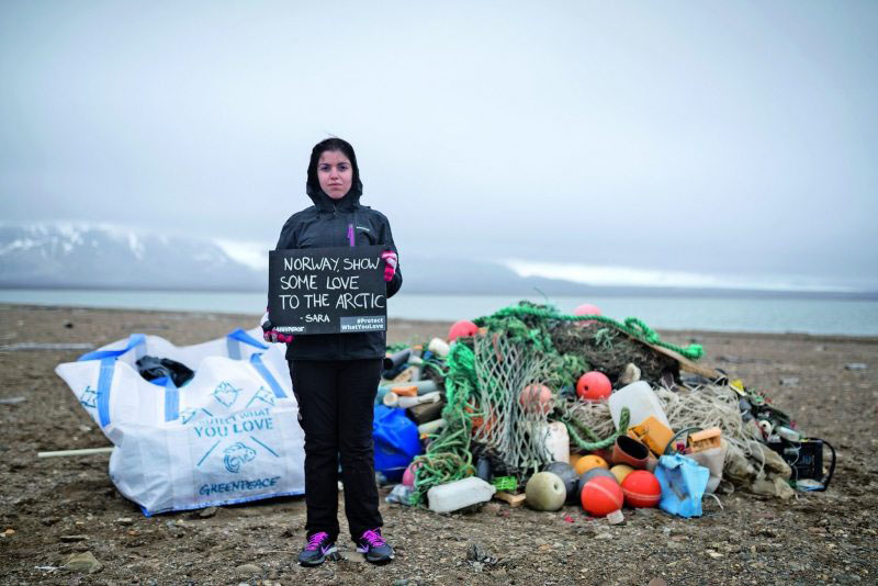 Trash Clean up on Arctic Beach in Svalbard