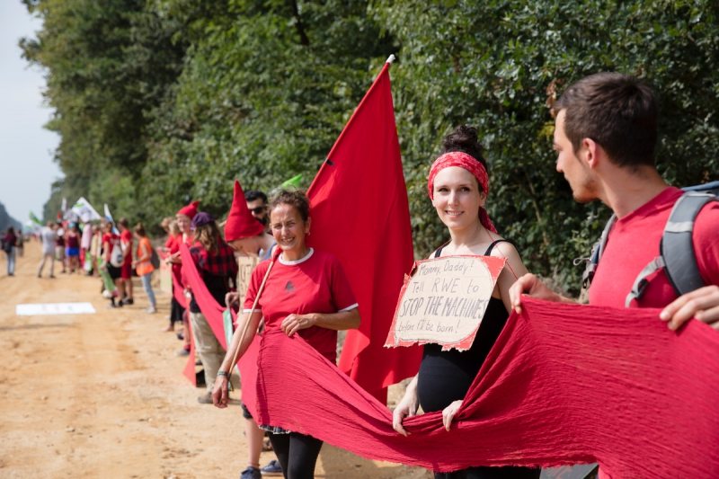 Red Line Against Lignite Mining at HambachRote Linie gegen Kohle