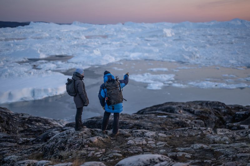 Louisa und Markus vor Kangia-Eisfjord