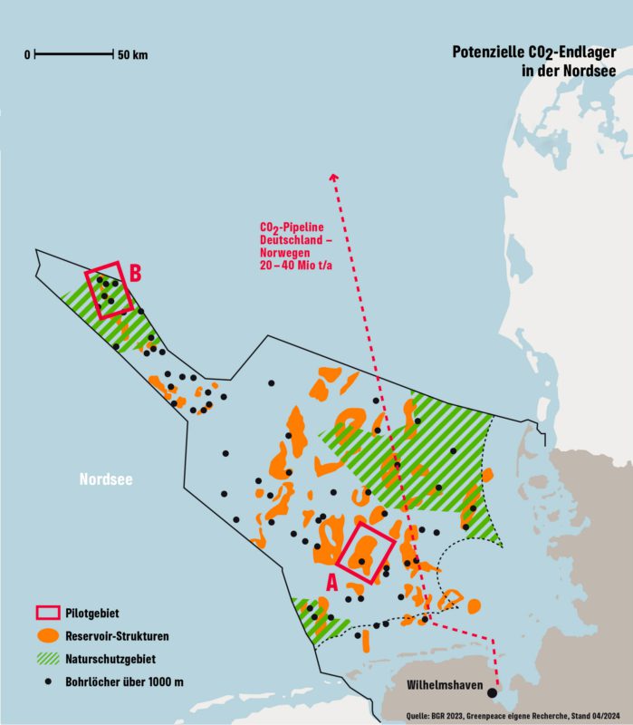 Geplante CO2-Endlager: Diese Karte zeigt, wo in den deutschen Nordseegebieten CO2 verpresst werden soll