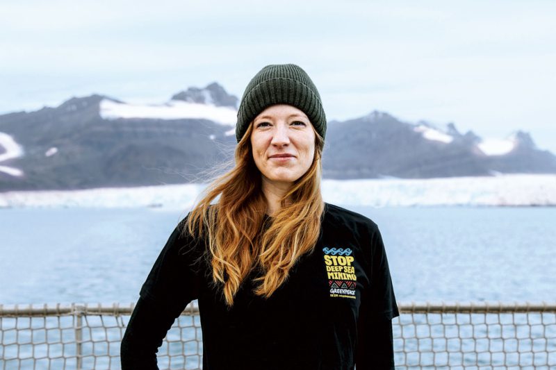 Greenpeace-Meeresexpertin Daniela von Schaper im Einsatz gegen die norwegischen Tiefseebergbaupläne in der Arktis